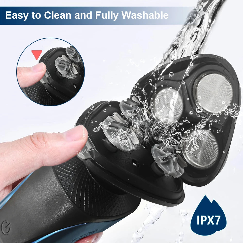 Revolutionary 3-in-1 USB Rechargeable Electric Shaver for Men - Professional Floating Blade Razor & Portable Hair Trimmer