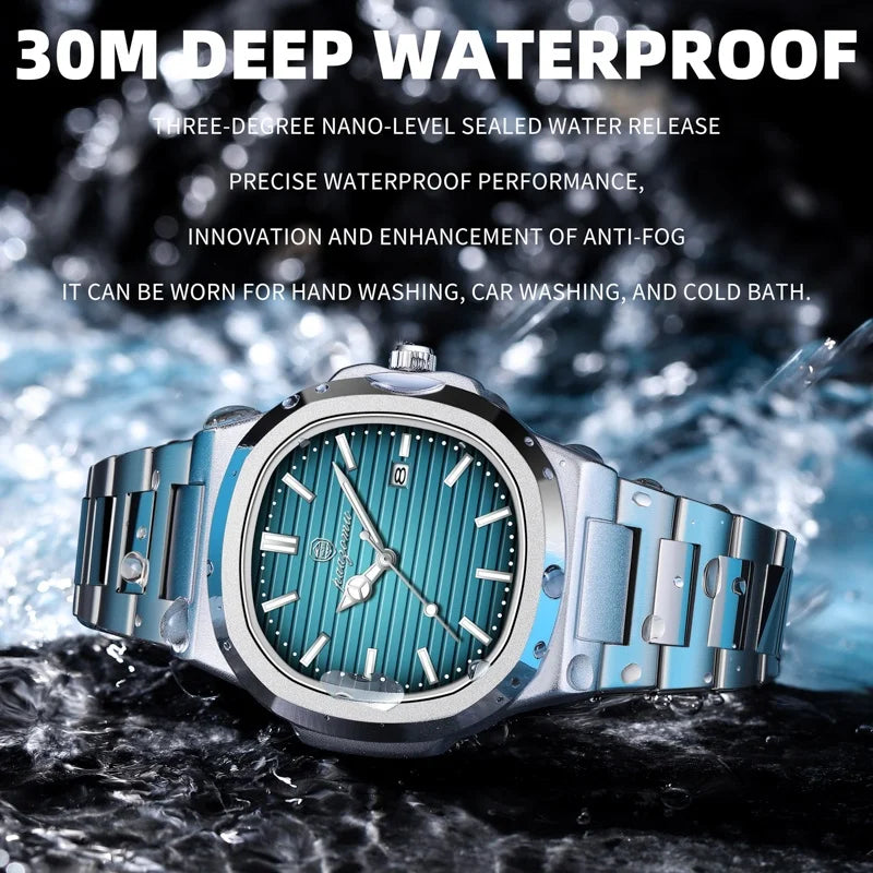 Elevate Your Style with the PAAZOMU Luxury Waterproof Quartz Wristwatch – Sleek Square Dial, Luminous Features, and Ultimate Comfort